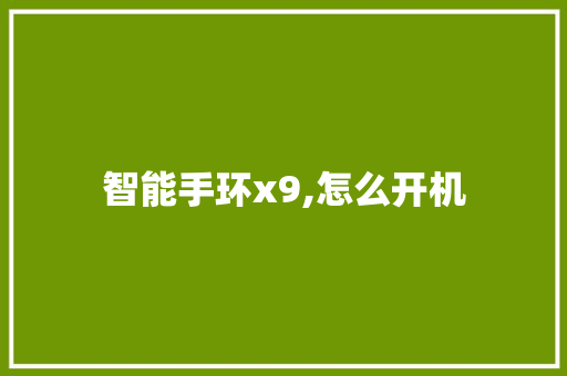 智能手环x9,怎么开机  第1张