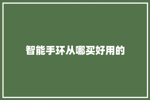 智能手环从哪买好用的  第1张