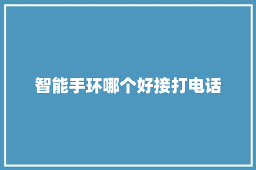 智能手环哪个好接打电话  第1张