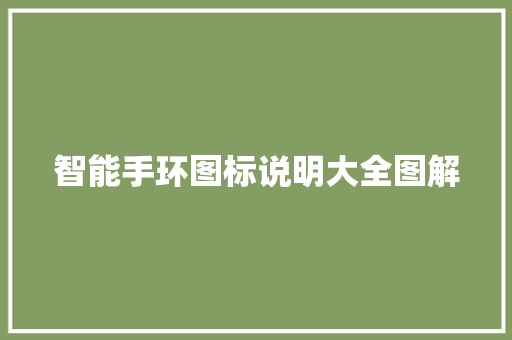 智能手环图标说明大全图解  第1张