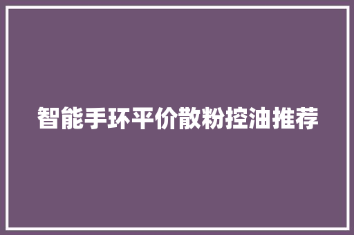 智能手环平价散粉控油推荐