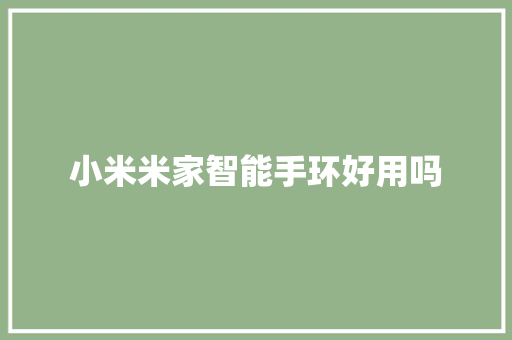 小米米家智能手环好用吗