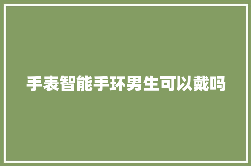 手表智能手环男生可以戴吗  第1张