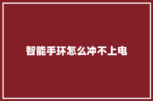 智能手环怎么冲不上电