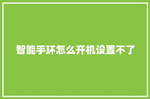 智能手环怎么开机设置不了  第1张