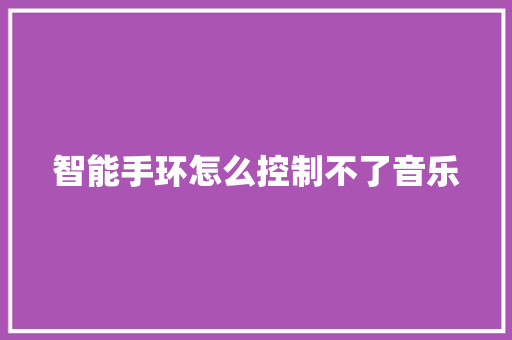 智能手环怎么控制不了音乐  第1张