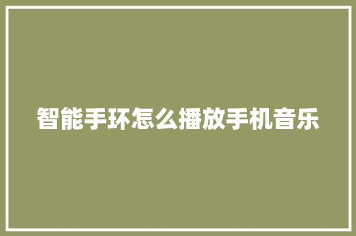 智能手环怎么播放手机音乐  第1张