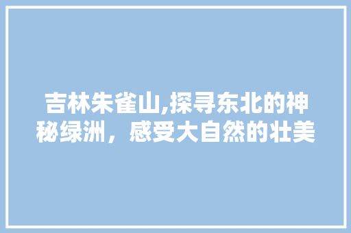 吉林朱雀山,探寻东北的神秘绿洲，感受大自然的壮美与和谐