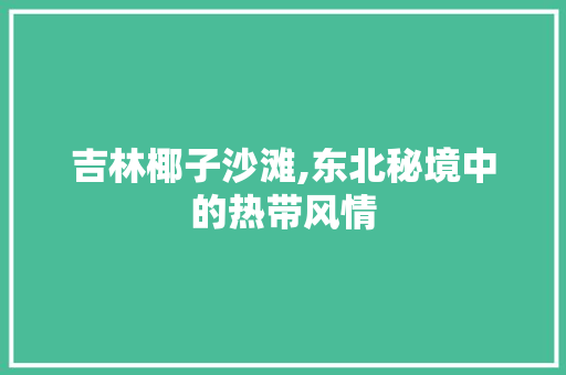 吉林椰子沙滩,东北秘境中的热带风情