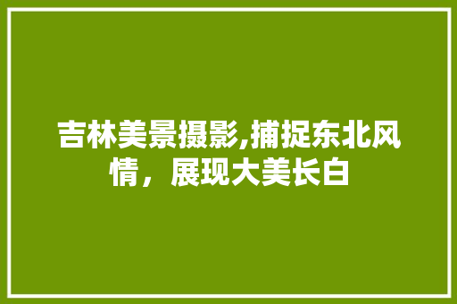 吉林美景摄影,捕捉东北风情，展现大美长白