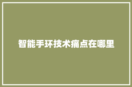 智能手环技术痛点在哪里  第1张