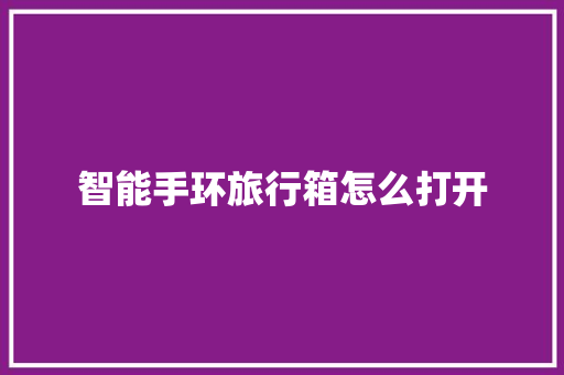 智能手环旅行箱怎么打开