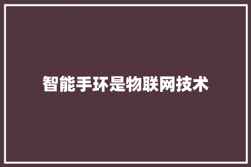 智能手环是物联网技术  第1张