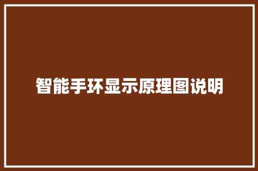 智能手环显示原理图说明