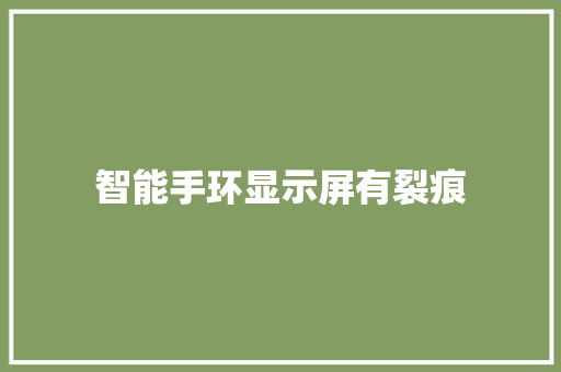 智能手环显示屏有裂痕