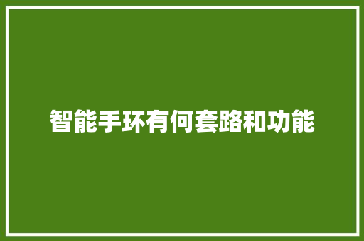 智能手环有何套路和功能  第1张