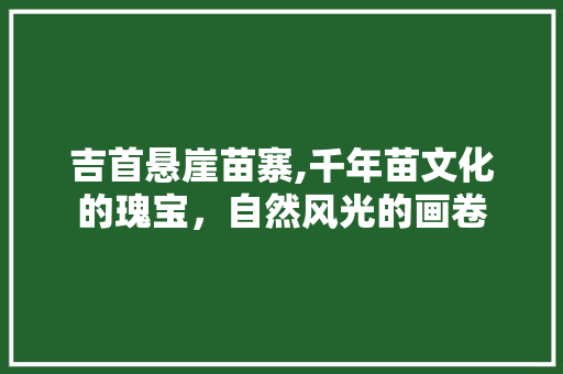 吉首悬崖苗寨,千年苗文化的瑰宝，自然风光的画卷