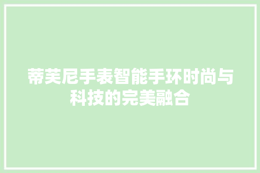 蒂芙尼手表智能手环时尚与科技的完美融合