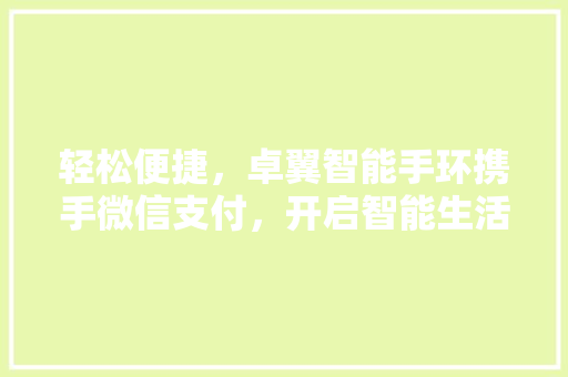 轻松便捷，卓翼智能手环携手微信支付，开启智能生活新篇章  第1张