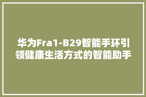 华为Fra1-B29智能手环引领健康生活方式的智能助手