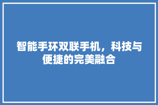 智能手环双联手机，科技与便捷的完美融合