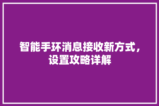 智能手环消息接收新方式，设置攻略详解