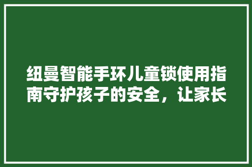 纽曼智能手环儿童锁使用指南守护孩子的安全，让家长更放心  第1张