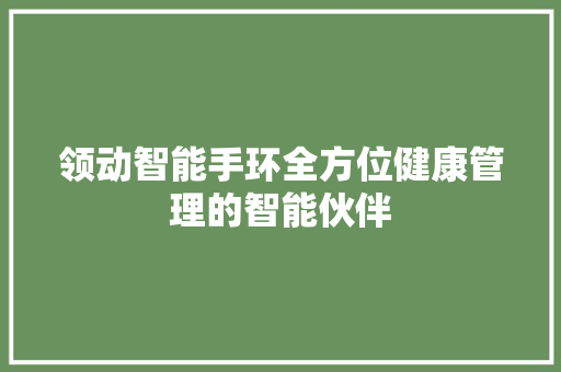 领动智能手环全方位健康管理的智能伙伴  第1张