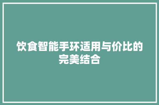 饮食智能手环适用与价比的完美结合