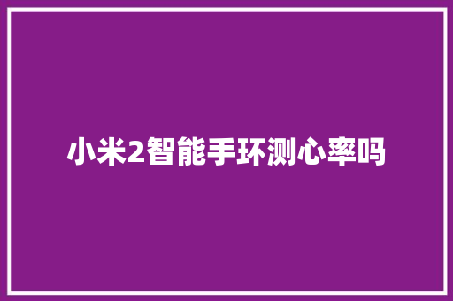 小米2智能手环测心率吗  第1张