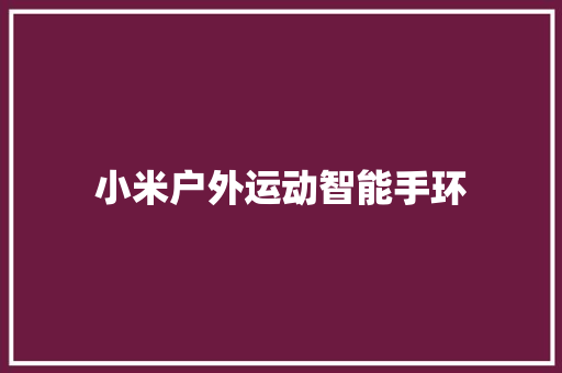 小米户外运动智能手环