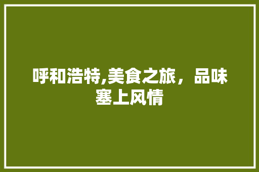 呼和浩特,美食之旅，品味塞上风情