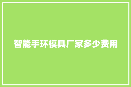 智能手环模具厂家多少费用