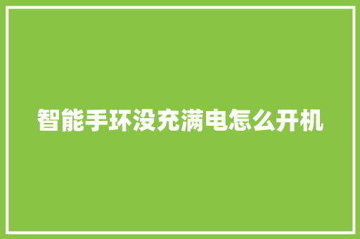 智能手环没充满电怎么开机