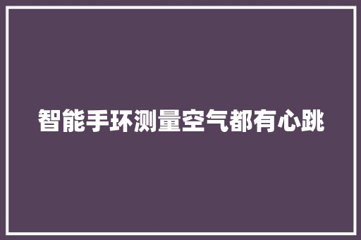 智能手环测量空气都有心跳  第1张