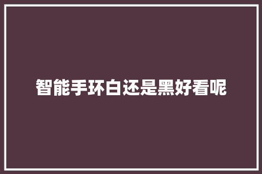 智能手环白还是黑好看呢  第1张