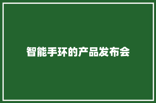 智能手环的产品发布会