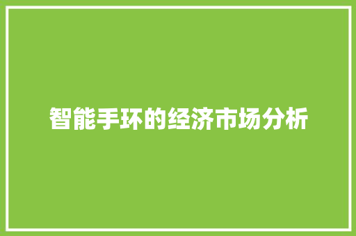 智能手环的经济市场分析