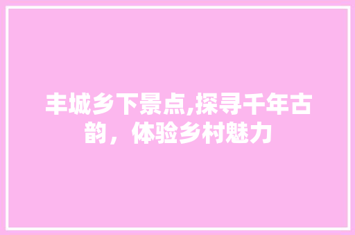 丰城乡下景点,探寻千年古韵，体验乡村魅力