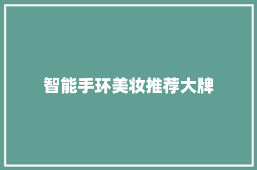 智能手环美妆推荐大牌