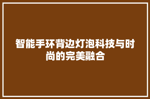 智能手环背边灯泡科技与时尚的完美融合