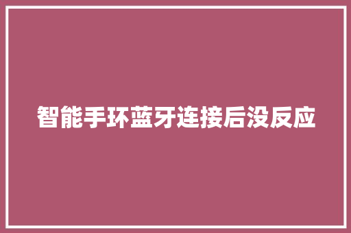 智能手环蓝牙连接后没反应