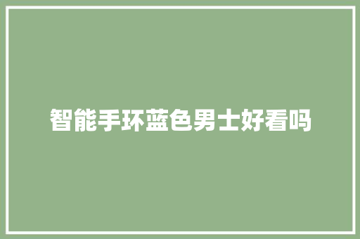 智能手环蓝色男士好看吗