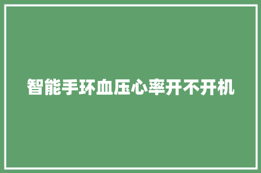 智能手环血压心率开不开机