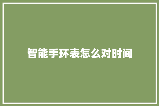 智能手环表怎么对时间