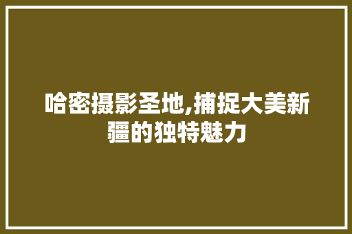 哈密摄影圣地,捕捉大美新疆的独特魅力