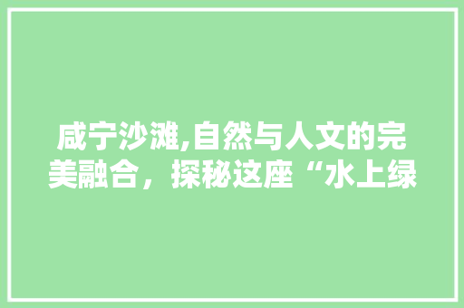 咸宁沙滩,自然与人文的完美融合，探秘这座“水上绿洲”