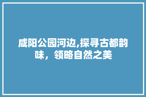 咸阳公园河边,探寻古都韵味，领略自然之美