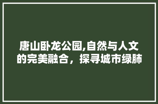 唐山卧龙公园,自然与人文的完美融合，探寻城市绿肺的奥秘