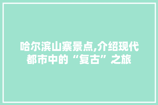 哈尔滨山寨景点,介绍现代都市中的“复古”之旅